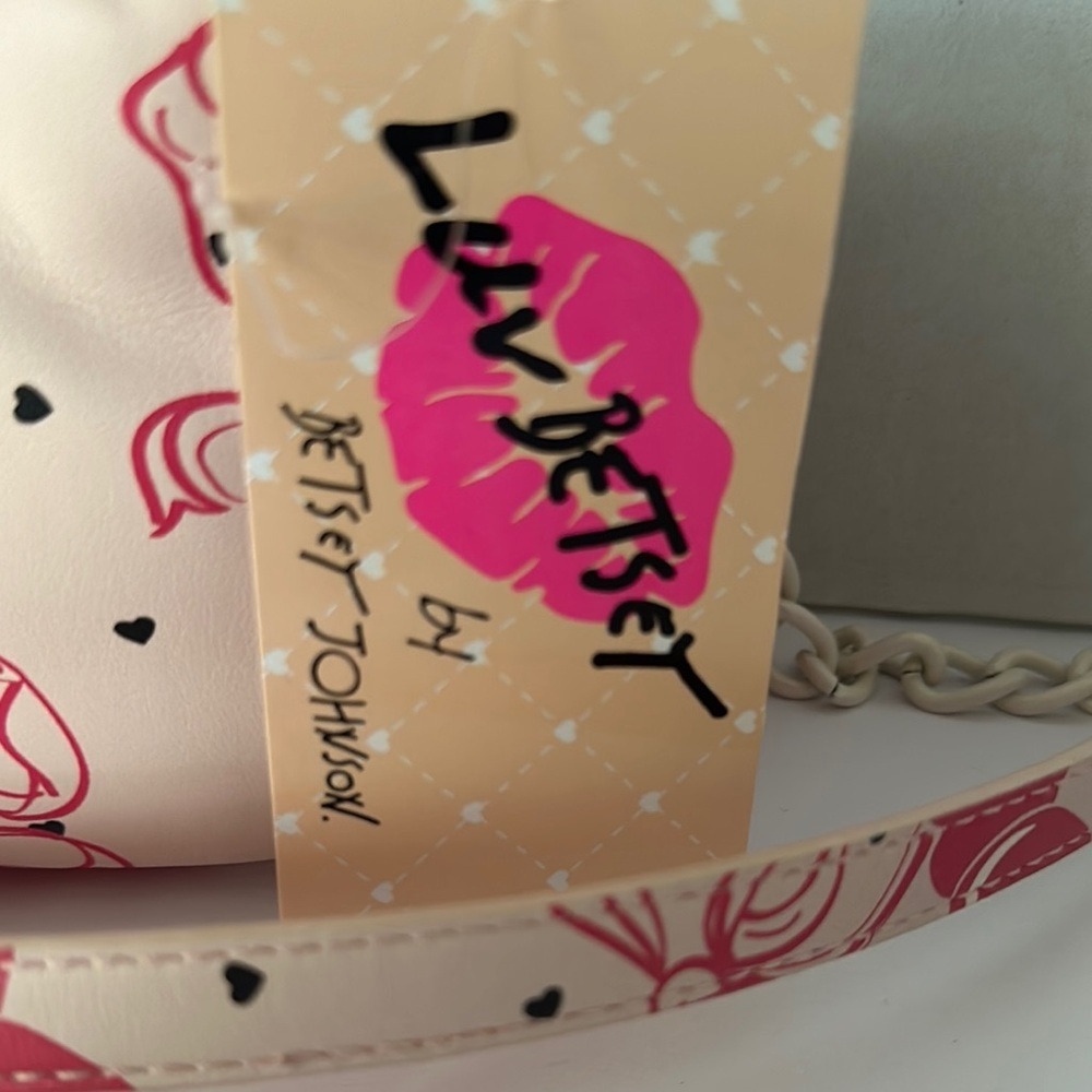 Luv Betsey by Betsey Johnson Pink Bow Cherries Hearts Crossbody Bag - Picture 15 of 16